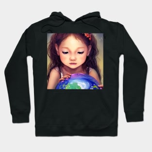 little girls Save the earth Hoodie